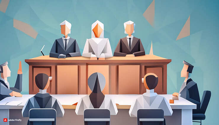 Representational Image of a Courtroom Created with Adobe Firefly Generative AI. By Rakesh Raman / RMN News Service